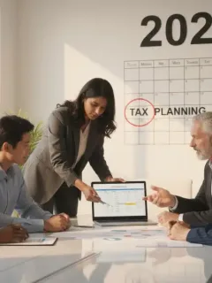 Financial advisor explaining 2026 tax code changes to clients