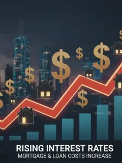 Graph showing rising interest rates impacting mortgage and loan costs in 2026.
