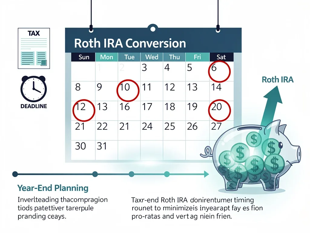 Calendar highlighting tax deadlines for strategic Roth IRA conversion timing.