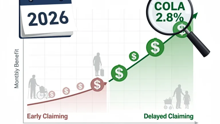 Social Security benefit optimization chart with 2026 COLA increase