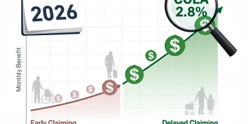 Social Security benefit optimization chart with 2026 COLA increase