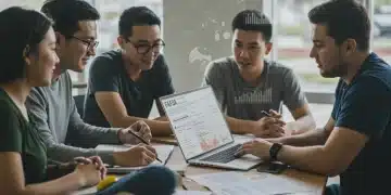 College students discussing financial aid forms and FAFSA changes