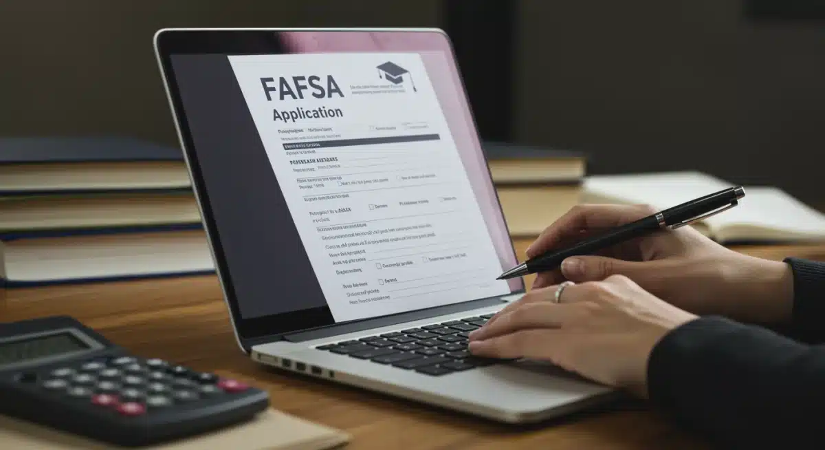 Student completing FAFSA application online