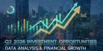 Data analytics dashboard showing positive financial trends for Q2 2026 investments.