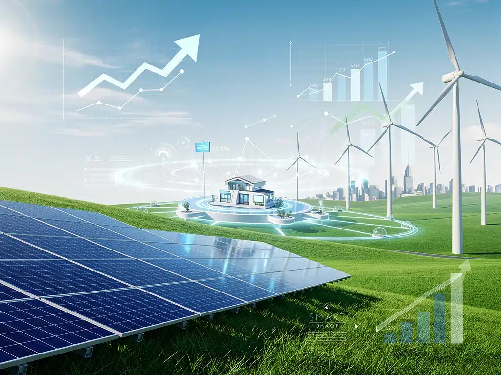 Renewable energy infrastructure symbolizing sustainable investment growth