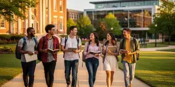 Diverse students on campus, symbolizing higher education access