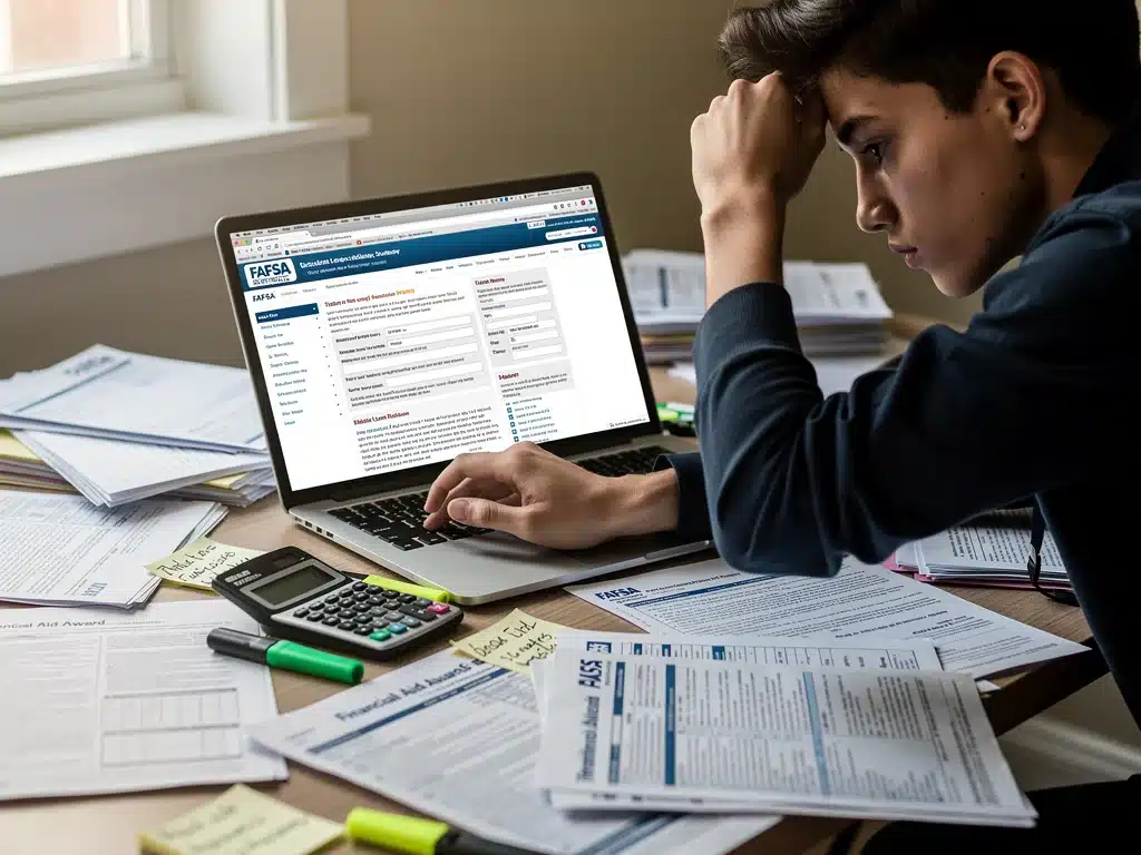 Student navigating new FAFSA application portal